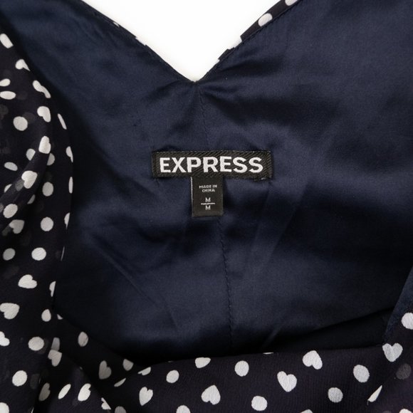 EXPRESS black & white heart print sleeveless top size M - Picture 2 of 6